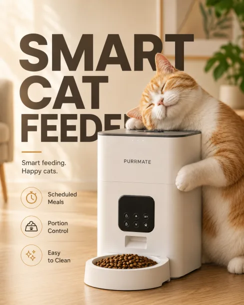 Smart pet feeder infographic example